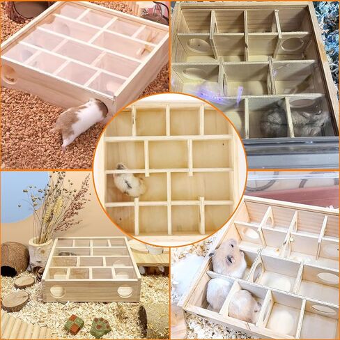 منزل هامستر هامستر هامستر هامستر ، منزل متاهة الهامستر السوري الخشبي ، ديكور موائل الحيوانات الأليفة الصغيرة ، مخابئ 6 غرف ، استكشاف نفق لألعاب الهامستر القزمي ، الجيربييل ، الفئران ، القضايا ، الماوس in Kuwait