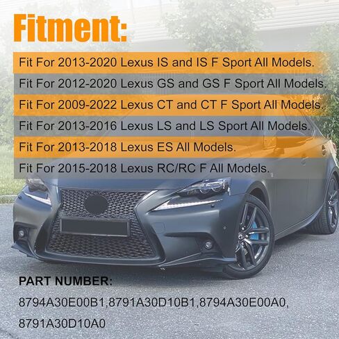 Direct Fit Replacement Shells Adhesive Mirror Cover Overlays Exterior Side Mirror Accessories Fit for Lexus IS200t IS300 IS350 Mirror Cover Caps (2014-2020) - Gloss Black M-Style Overlay in Kuwait