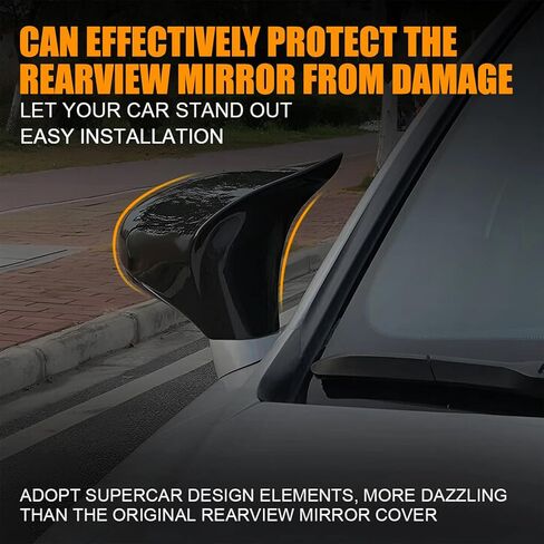 Direct Fit Replacement Shells Adhesive Mirror Cover Overlays Exterior Side Mirror Accessories Fit for Lexus IS200t IS300 IS350 Mirror Cover Caps (2014-2020) - Gloss Black M-Style Overlay in Kuwait