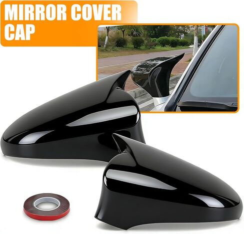 Direct Fit Replacement Shells Adhesive Mirror Cover Overlays Exterior Side Mirror Accessories Fit for Lexus IS200t IS300 IS350 Mirror Cover Caps (2014-2020) - Gloss Black M-Style Overlay in Kuwait