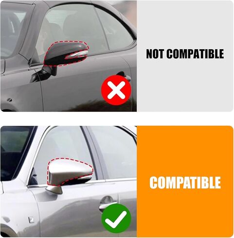 Direct Fit Replacement Shells Adhesive Mirror Cover Overlays Exterior Side Mirror Accessories Fit for Lexus IS200t IS300 IS350 Mirror Cover Caps (2014-2020) - Gloss Black M-Style Overlay in Kuwait