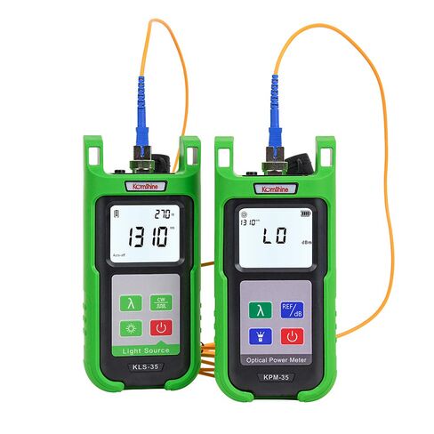 مقياس طاقة الألياف الضوئية OPM KPM-35 مع أطوال موجية 850/980/1300/1310/1490/1550/1625 نانومتر -70~+10dBm، SM 1310/1550nm مصدر ضوء الألياف KLS-35 مع SC، موصل FC + ضوء LED in Saudi Arabia