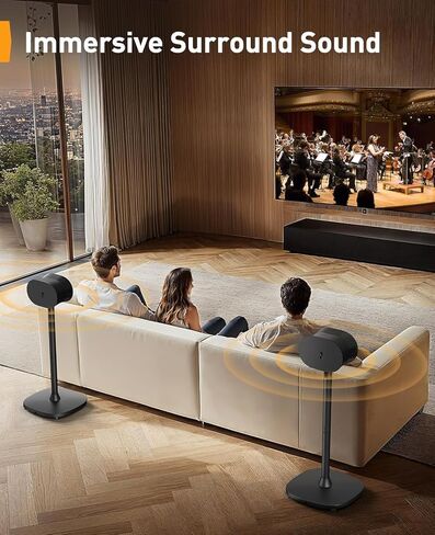 Perlegear Speaker Stand Pair for Sonos Era 300 Speakers, All-Metal 32″ Tall Floor Speaker Stand with Cable Management, Enlarged Base, Easy 3-Step Setup, 360° Surround Sound Speaker Stand, PGSS15 in Kuwait