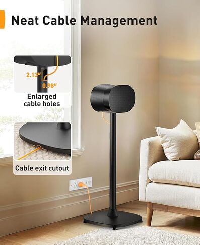 Perlegear Speaker Stand Pair for Sonos Era 300 Speakers, All-Metal 32″ Tall Floor Speaker Stand with Cable Management, Enlarged Base, Easy 3-Step Setup, 360° Surround Sound Speaker Stand, PGSS15 in Kuwait