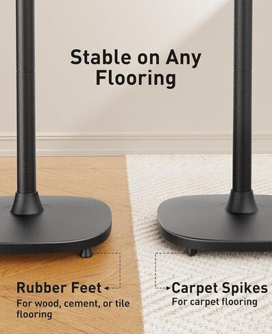 Perlegear Speaker Stand Pair for Sonos Era 300 Speakers, All-Metal 32″ Tall Floor Speaker Stand with Cable Management, Enlarged Base, Easy 3-Step Setup, 360° Surround Sound Speaker Stand, PGSS15 in Kuwait