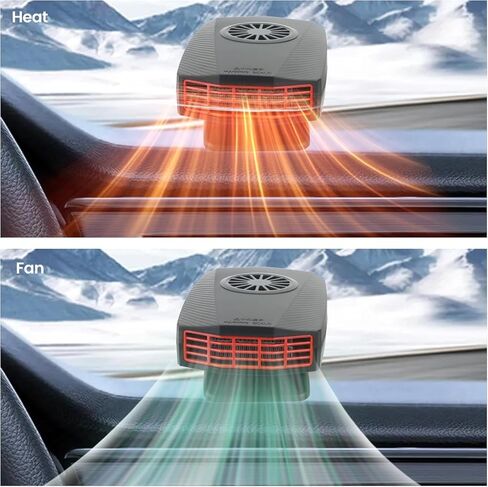 Car Heater,12V Fast Heating and Cooling Fan Portable Windshield Defogger and Defroster Plug into Cigarette Lighter for Car RV SUV (Black) in Kuwait