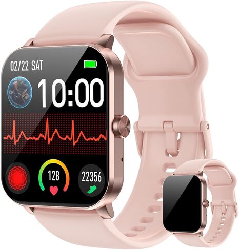 Smart Watch, 1.85" HD Smartwatch for Men Women (Answer/Make Calls), Fitness Watch with 120+ Sports Modes/Heart Rate/Sleep Monitor/IP68 Waterproof, Android Smart Watch for Android iOS (Black) in Kuwait