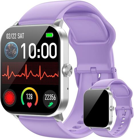 Smart Watch, 1.85" HD Smartwatch for Men Women (Answer/Make Calls), Fitness Watch with 120+ Sports Modes/Heart Rate/Sleep Monitor/IP68 Waterproof, Android Smart Watch for Android iOS (Black) in Saudi Arabia