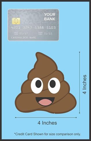 StickerTalk Smiling Face Poop Emoji Vinyl Sticker, 4 inches by 4 inches in Kuwait