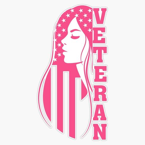 LAD Studio Proud Female Veteran | US Warrior | Woman Soldier | Veteran Day | Military Support Sticker Bumper Sticker Vinyl Decal 5"" in Kuwait