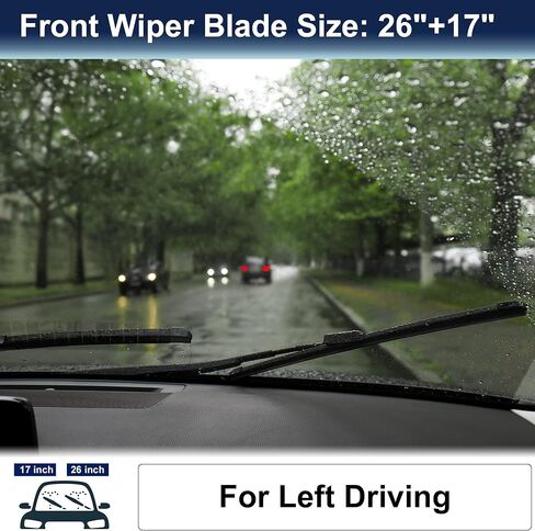 X AUTOHAUX 1 Pair 26"+17" Front Windshield Wiper Blade for Cadillac SRX 2009-2016 Windscreen Wiper OE Replacement Set All-Seasons Top-Lock, Not J/U Hook in Saudi Arabia