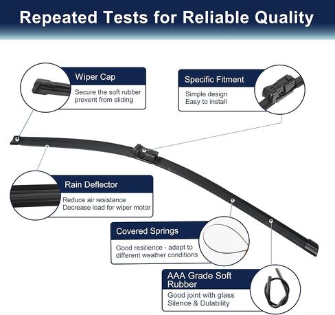 X AUTOHAUX 1 Pair 26"+17" Front Windshield Wiper Blade for Cadillac SRX 2009-2016 Windscreen Wiper OE Replacement Set All-Seasons Top-Lock, Not J/U Hook in Saudi Arabia