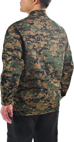BACKBONE Mens Army Military Battle Dress Uniform BDU Shirt Camo Top Jacket (Woodland Digital - RipStop,Size 2XL), XX-Large in Kuwait