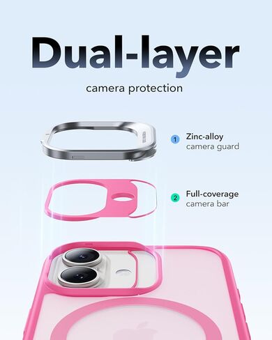 ESR for iPhone 16 Case, Camera Control Compatible with MagSafe, Military-Grade Protective Case, Built-in Stash Stand Phone Case, Scratch-Resistant Back Cover, Classic Series, Clear in Kuwait