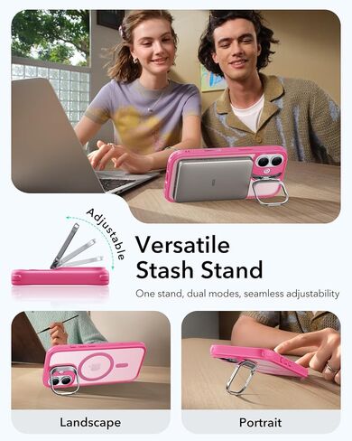 ESR for iPhone 16 Case, Camera Control Compatible with MagSafe, Military-Grade Protective Case, Built-in Stash Stand Phone Case, Scratch-Resistant Back Cover, Classic Series, Clear in Kuwait