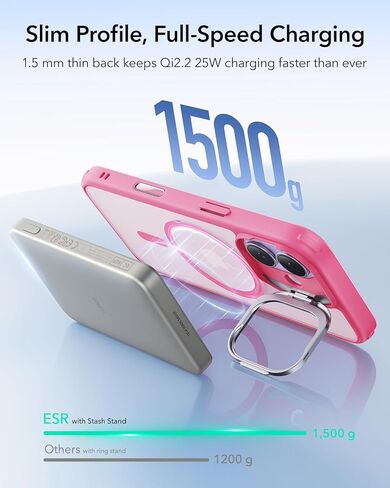 ESR for iPhone 16 Case, Camera Control Compatible with MagSafe, Military-Grade Protective Case, Built-in Stash Stand Phone Case, Scratch-Resistant Back Cover, Classic Series, Clear in Kuwait