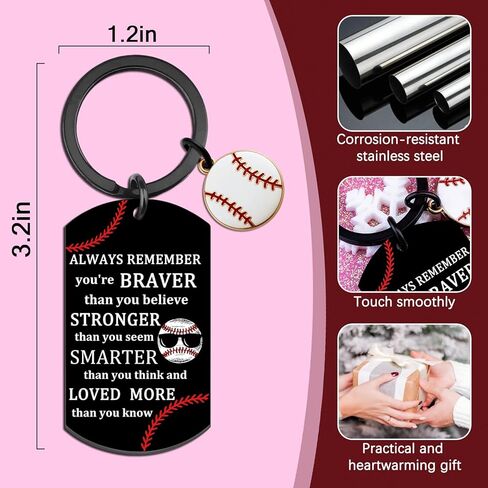 Baseball Keychain Stuff Baseball Accessories for Boys Baseballs Gifts for Men Team Player Inspirational Baseballs Stocking Stuffers Senior Night Gifts in Kuwait