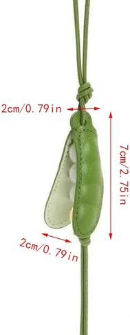 Leather Pea Pod Keychain Bag Ornament, Cute Pea Pod Charm for Purse Handbags Bag Accessories Car Charms Luggage Accessory Handbag Pendant in Kuwait