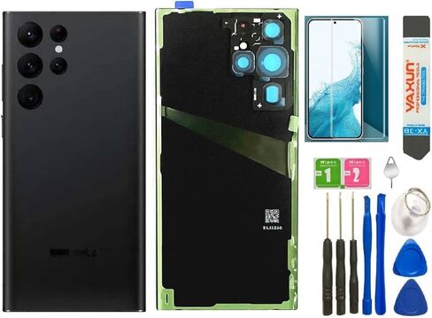 Pop-one Galaxy S22 Ultra Back Glass Cover Housing Door Replacement for Samsung Galaxy S22 Ultra + Tools (Green) in Saudi Arabia
