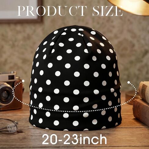 Bohend Polka Dots Beanie Hat Headwear Cap Stretch Non Slip Bandanas Sleep Turbans for Women Men Close top Head Covering Multi in Saudi Arabia