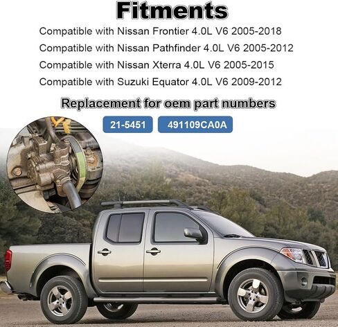 مضخة توجيه كهربائية مع بكرة متوافقة مع Nissan Pathfinder Xterra Frontier 4.0L V6 2005 2006 2007 2008 2009 2010 2011 2012، بديلة لـ 21-5451، 491109CA0A in Saudi Arabia