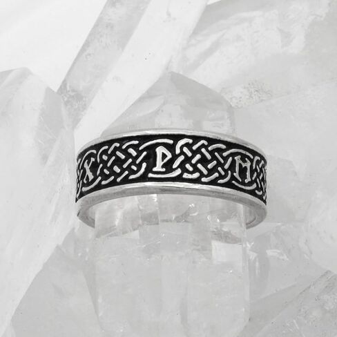 Sterling Silver Celtic Knot Norse Rune Love Ring (Size 4-13) in Saudi Arabia