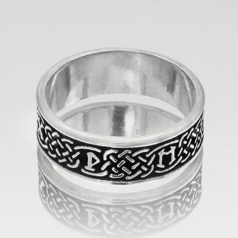 Sterling Silver Celtic Knot Norse Rune Love Ring (Size 4-13) in Saudi Arabia