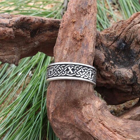 Sterling Silver Celtic Knot Norse Rune Love Ring (Size 4-13) in Saudi Arabia