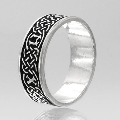 Sterling Silver Celtic Knot Norse Rune Love Ring (Size 4-13) in Saudi Arabia