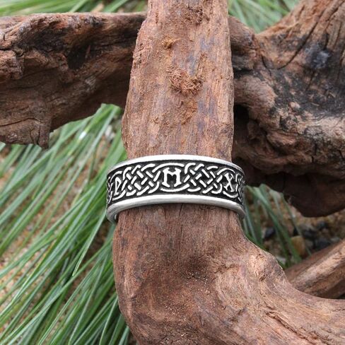 Sterling Silver Celtic Knot Norse Rune Love Ring (Size 4-13) in Saudi Arabia