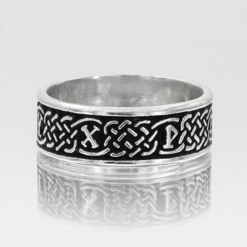 Sterling Silver Celtic Knot Norse Rune Love Ring (Size 4-13) in Saudi Arabia