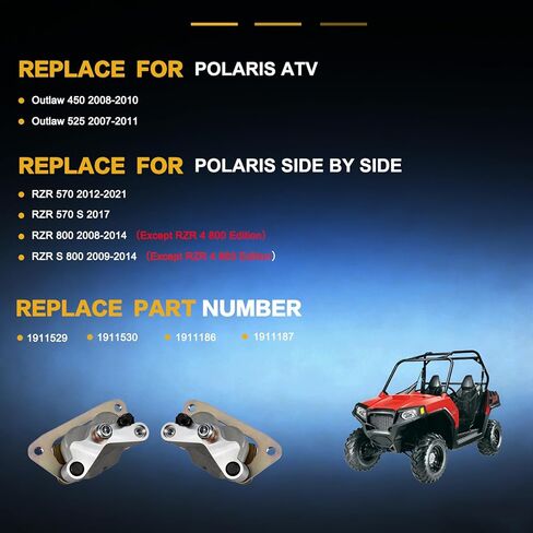 GSPSCN Front Left Right Brake Calipers w/Pads & Bracket for Polaris Outlaw 450 2008-2010,Outlaw 525 2007-2011丨RZR 570 2012-2021,RZR 570 S 2017,RZR 800 2008-2014,RZR S 800 2009-2014,OE# 1911529,1911530 in Kuwait