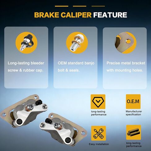 GSPSCN Front Left Right Brake Calipers w/Pads & Bracket for Polaris Outlaw 450 2008-2010,Outlaw 525 2007-2011丨RZR 570 2012-2021,RZR 570 S 2017,RZR 800 2008-2014,RZR S 800 2009-2014,OE# 1911529,1911530 in Kuwait