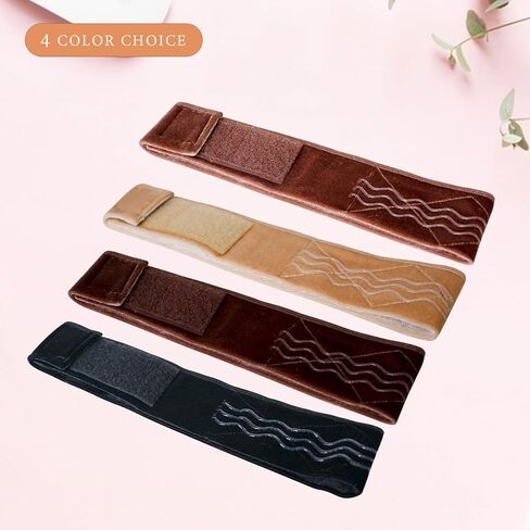Wig Grip Band Flexible Velvet Scarf Adjustable Comfort Band Headband Wig Comfort Non-Slip Adjustable Fasten Wig Bands with Wavy Silicone (Dark Brown) in Kuwait