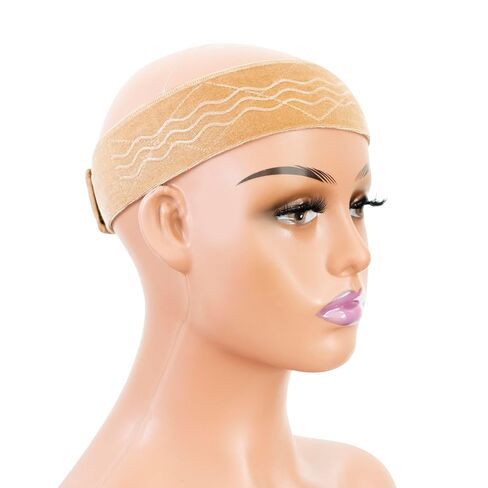 Wig Grip Band Flexible Velvet Scarf Adjustable Comfort Band Headband Wig Comfort Non-Slip Adjustable Fasten Wig Bands with Wavy Silicone (Dark Brown) in Kuwait