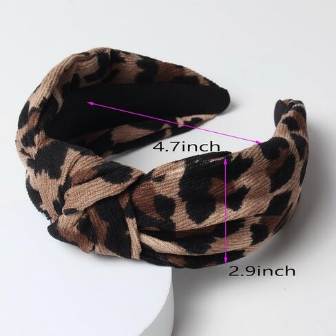 Cuizhiyu 2PK ليوبارد طباعة معقود Headbands للنساء لطيف واسعة أعلى عقدة عقال موضة سروال قصير عقدة عقال ليوبارد إكسسوارات الشعر in Kuwait