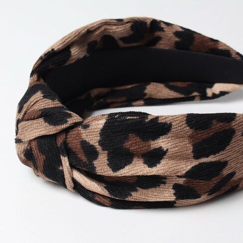 Cuizhiyu 2PK ليوبارد طباعة معقود Headbands للنساء لطيف واسعة أعلى عقدة عقال موضة سروال قصير عقدة عقال ليوبارد إكسسوارات الشعر in Kuwait