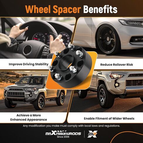 فواصل عجلات maxpeedingrods مقاس 2 بوصة 6x5.5 لسيارة Chevy Silverado Sierra 1500، 6x139.7 مم M14x1.5 ترصيع 78.1 مم فاصل مزورة لتاهو، سوبربان، يوكون 6 العروة in Saudi Arabia