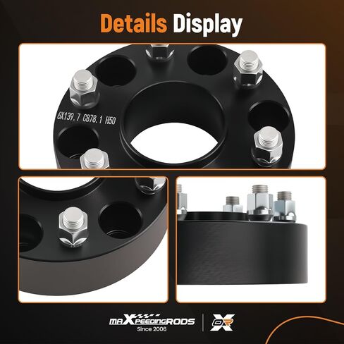 فواصل عجلات maxpeedingrods مقاس 2 بوصة 6x5.5 لسيارة Chevy Silverado Sierra 1500، 6x139.7 مم M14x1.5 ترصيع 78.1 مم فاصل مزورة لتاهو، سوبربان، يوكون 6 العروة in Saudi Arabia