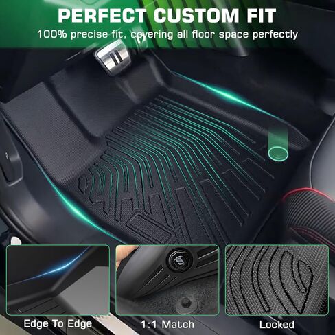 for Chevy Traverse Floor Mats 2018-2023 (only for 7 Seats), Custom Fit Floor Liner for Chevrolet Traverse All Weather TPE Custom Fit Floor Liner for Traverse 7 Seat 1st, 2nd and 3rd Row and Trunk in Kuwait