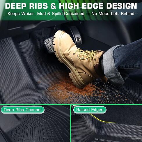 for Chevy Traverse Floor Mats 2018-2023 (only for 7 Seats), Custom Fit Floor Liner for Chevrolet Traverse All Weather TPE Custom Fit Floor Liner for Traverse 7 Seat 1st, 2nd and 3rd Row and Trunk in Kuwait