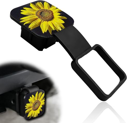 Universal 2 Inch Hitch Cover, Beautiful Design Trailer Tow Tube Cap Square Mouth Protection Cover Fits Most Vehicles Trucks SUV Car Exterior Accessories Sunflower Pattern in Kuwait