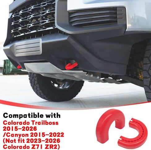 Tow Hooks Covers Compatible with Chevy Colorado Trailboss 2015-2026/GMC Canyon 2015-2022, Front Tow Hitch Cover Red (Not fit 2023-2026 Colorado Z71 ZR2) in Kuwait