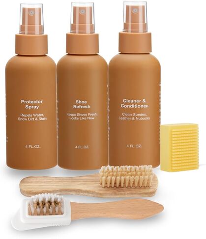 Suede Care Kit, Deep Cleaning Shoe Cleaner with Water and Stain Repellent Spray | Professional Grade Suede Brush & Eraser Set for Restoring Nubuck, Sheepskin Shoes and Boots in Kuwait
