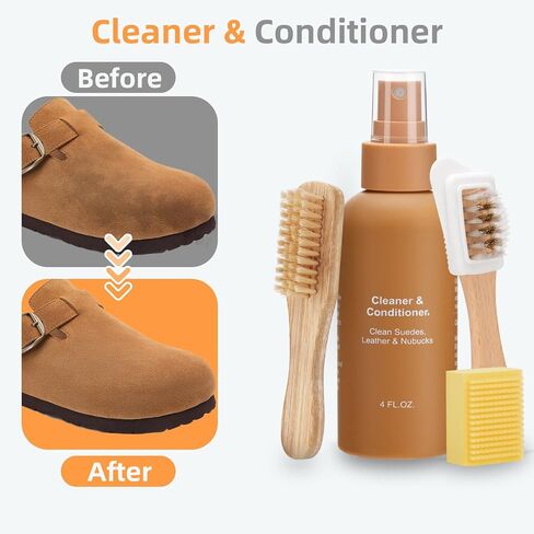 Suede Care Kit, Deep Cleaning Shoe Cleaner with Water and Stain Repellent Spray | Professional Grade Suede Brush & Eraser Set for Restoring Nubuck, Sheepskin Shoes and Boots in Kuwait