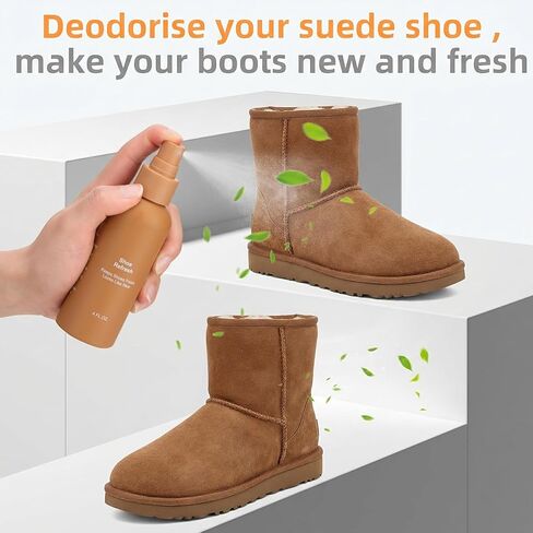 Suede Care Kit, Deep Cleaning Shoe Cleaner with Water and Stain Repellent Spray | Professional Grade Suede Brush & Eraser Set for Restoring Nubuck, Sheepskin Shoes and Boots in Kuwait