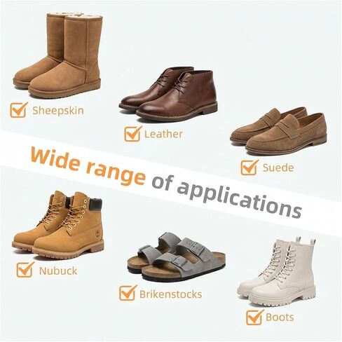 Suede Care Kit, Deep Cleaning Shoe Cleaner with Water and Stain Repellent Spray | Professional Grade Suede Brush & Eraser Set for Restoring Nubuck, Sheepskin Shoes and Boots in Kuwait