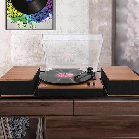 MPK Bluetooth Record Player ، نظام HIFI الدوار مع مكبرات الصوت رف الكتب ، دوار الفينيل ثلاثي السرع in Saudi Arabia