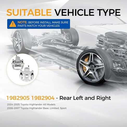 PAROD 19B2905 19B2904 مكبح قرصي خلفي الفرجار مع قوس يصلح ل 2004-2007 تويوتا هايلاندر اليسار واليمين in Saudi Arabia