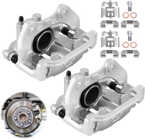 Rear Disc Brake Calipers with Brackets Pair FIT 2000-2007 Chevrolet Silverado 1500 Tahoe Suburban FIT GMC Sierra Yukon FIT Ford F-150 18-B4764 in Kuwait